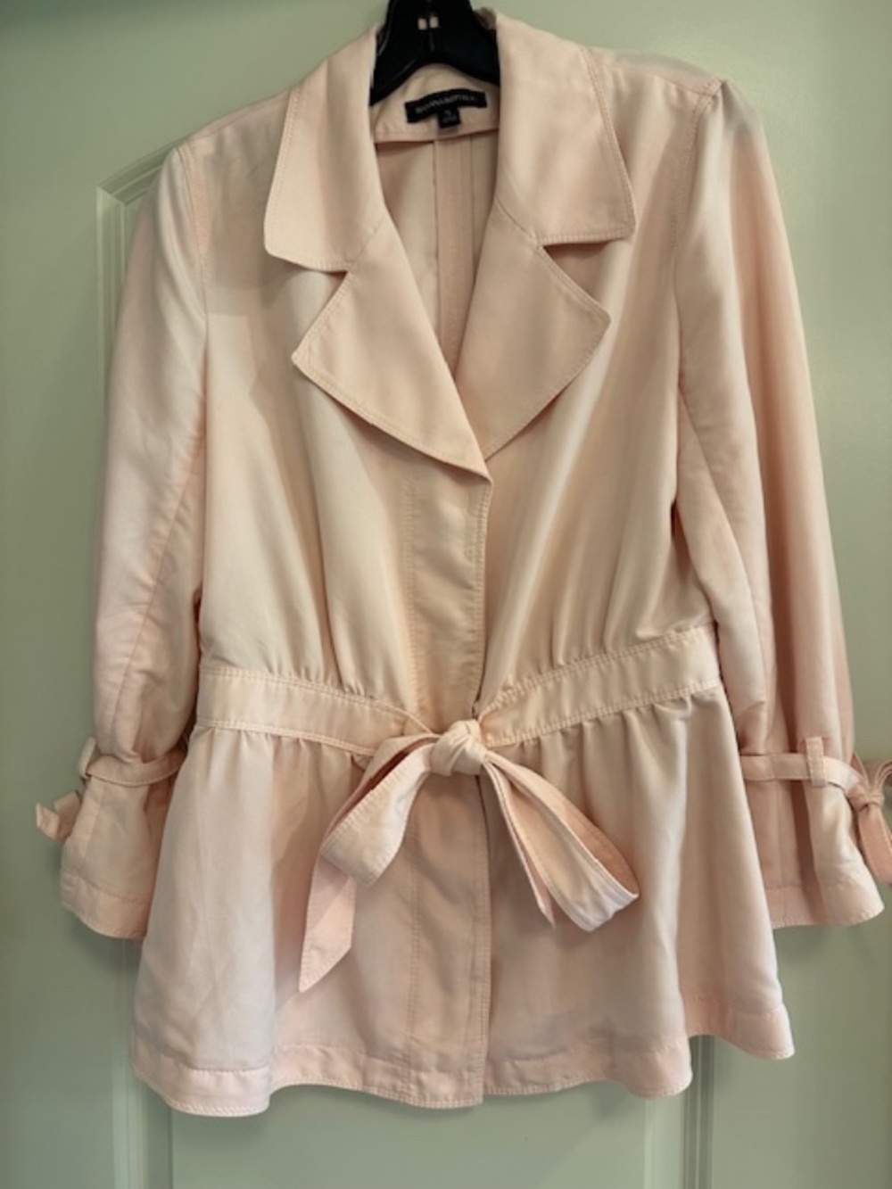 Banana Republic soft pink, button down, tie waist blouse
